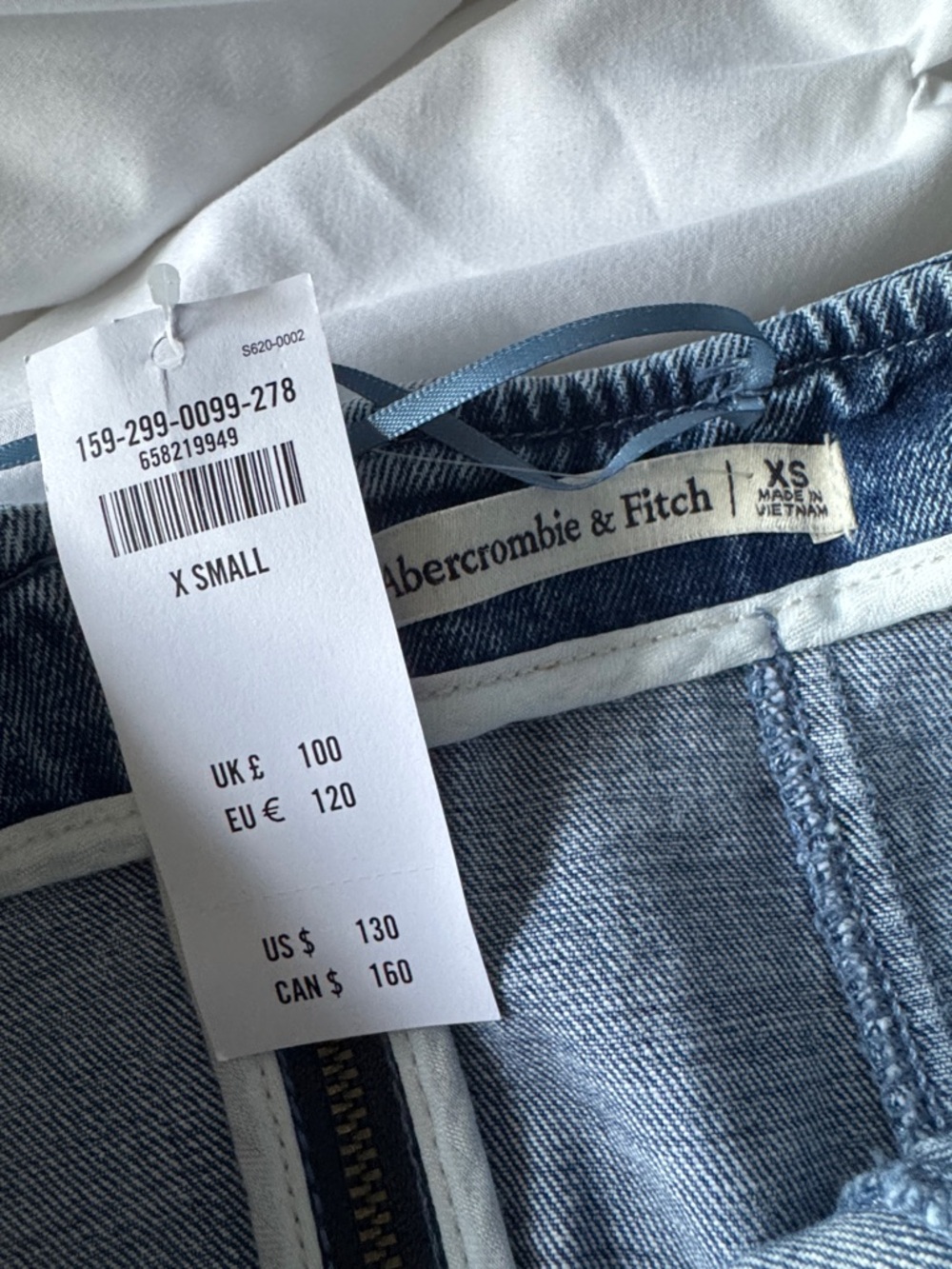 Abercrombie Strapless Medium Wash Denim Midi Dress - Picture 6 of 6
